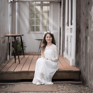 Abaowedding Fancy Ivory White Lace Flower Girl Dress Boho Rustic First Communion