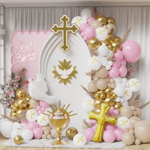 decoracion bautizo Kit de arco de guirnalda de globos rosados