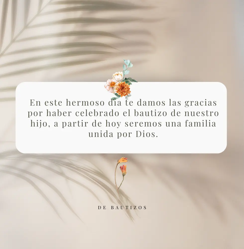 frases de agradecimiento a los padrinos de bautizo