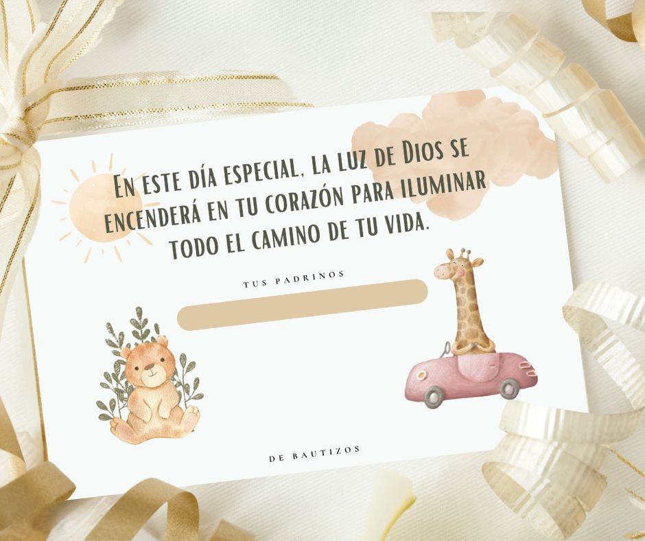 Frases para Bautizo 2026 Tarjeta regalo