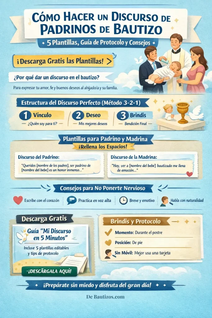 Infografía: cómo hacer un Discurso de padrinos emotivo y corto
