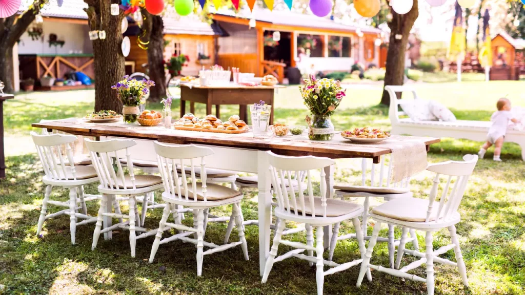Cómo organizar un Bautizo en Casa - fiesta en jardín