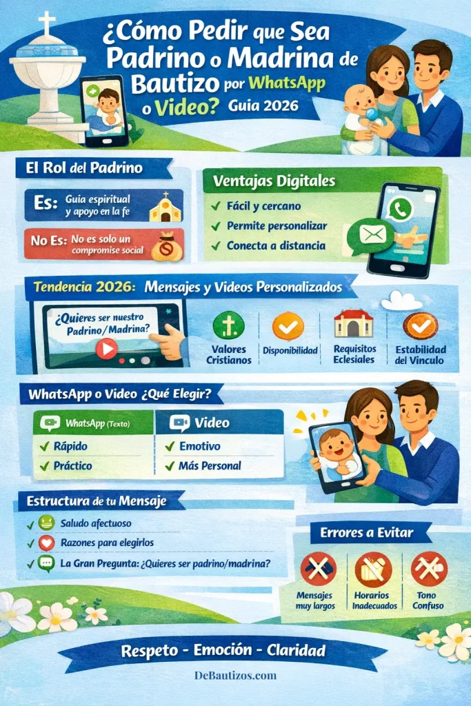 Infografia Como pedir que sea Padrino o Madrina de Bautizo