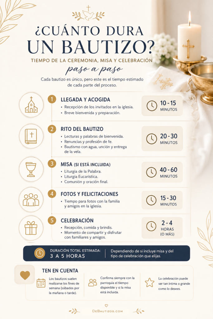 Infografía práctica: Cuanto dura el Bautizo